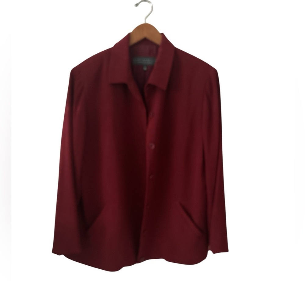 Alex Garfield Burgundy Button-Up Blazer Like New sz 14
